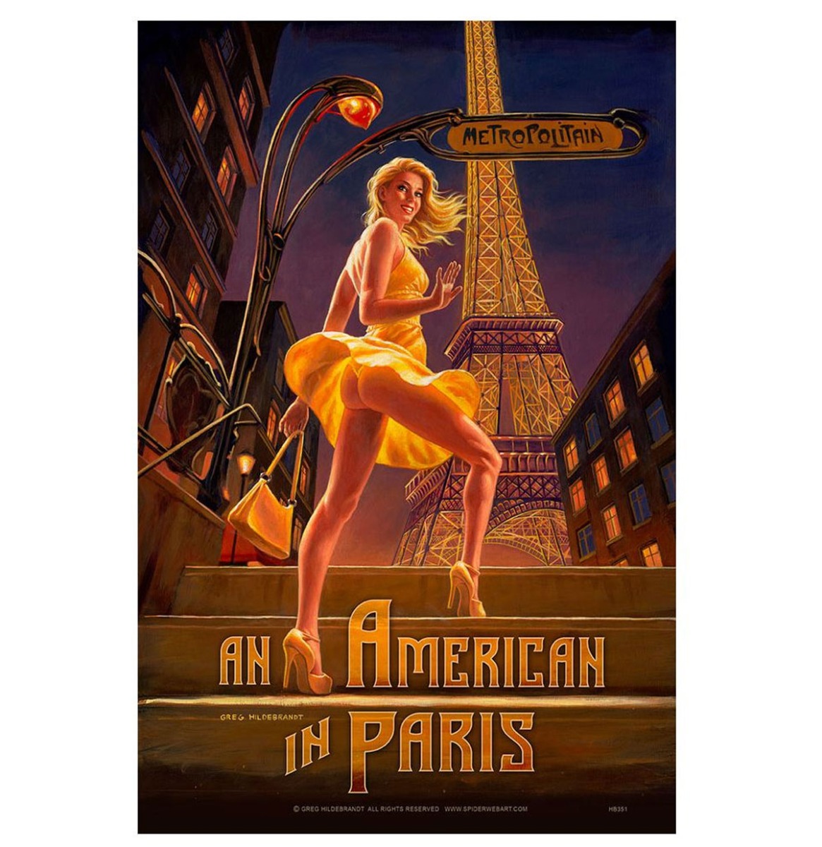 An American In Paris Pinup Metalen Bord 29 x 44