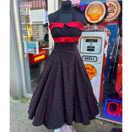 Anais Cherry Doll Dress Black-XXS | 64% korting | Fiftiesstore