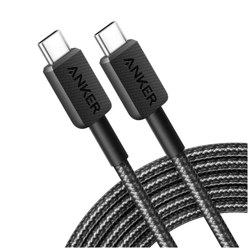 Anker Anker 322 USB-C to USB-C Cable Nylon (0.9M Braided Black) 60W Telefonie accessoire Zwart | Anker