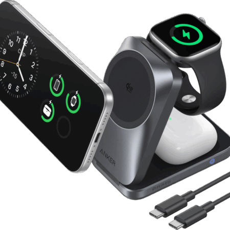 Anker MagGo 3-in-1 Vouwbare Draadloze Oplader 25W Zwart