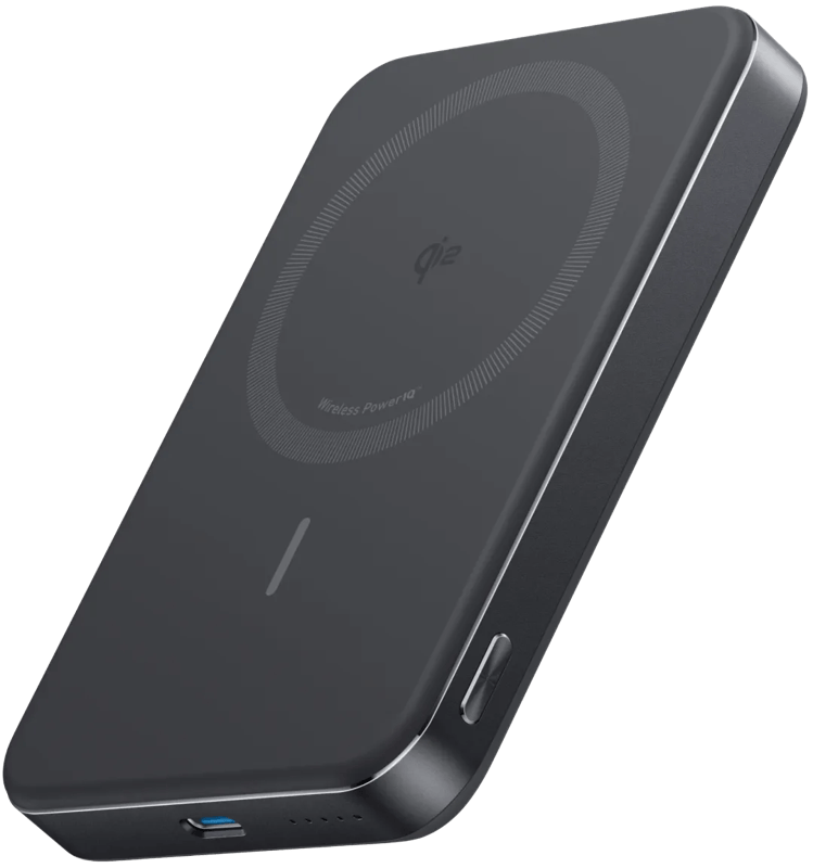 Anker MagGo Slim Draadloze Powerbank met MagSafe en Qi2 10.000 mAh met Snelladen Zwart