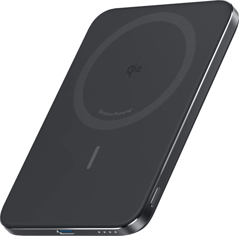 Anker MagGo Slim Draadloze Powerbank met MagSafe en Qi2 5.000 mAh met Snelladen Zwart