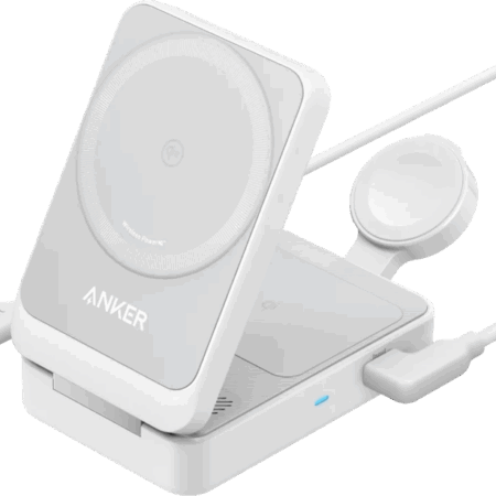 Anker Prime 3-in-1 MagGo Vouwbare Draadloze Oplader 15W Wit