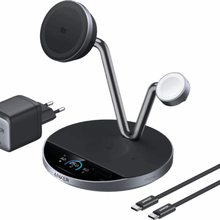 Anker Prime 3-in-1 MagGo en Qi2.2 Draadloze Oplader 25W Zwart