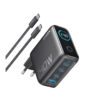 Anker Zolo 140W Charger 4-Port PD 3.1 with smart display 3C1A 1xUSB-C cable Oplader | Anker