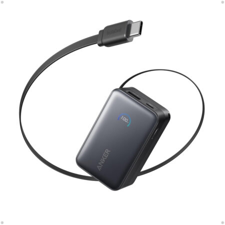 Anker Zolo Power Bank (20 000 mAh 22.5WBuilt-in USB-C Cable) Powerbank Zwart | Anker
