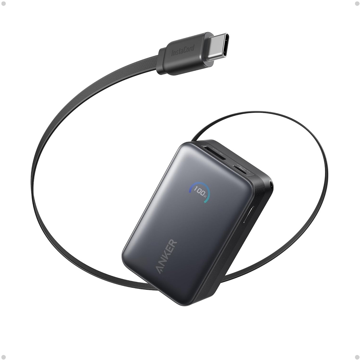 Anker Zolo Power Bank (20 000 mAh 22.5WBuilt-in USB-C Cable) Powerbank Zwart | Anker