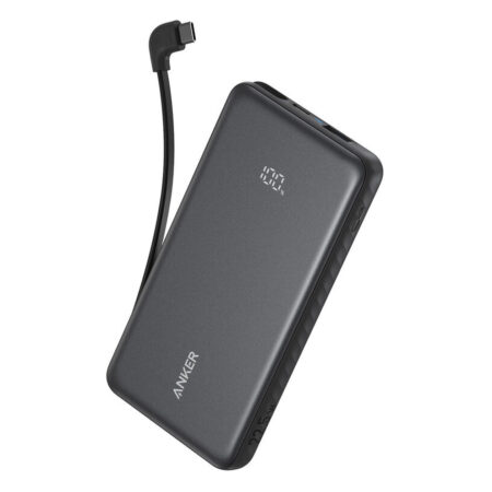 Anker Zolo Powerbank 10.000mAh 22.5W Fast Charging Power Bank with Built-in USB-C Cable Powerbank Zwart | Anker