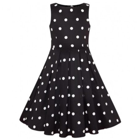 Annie Kids Dress Polka Black White-5 - 6 Jaar | 21% korting | Dolly and Dotty