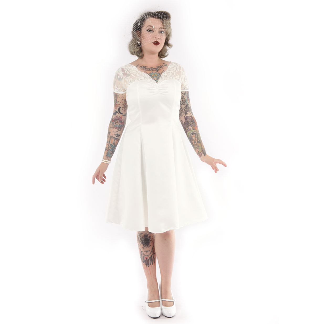 Antoinette Ivory Lace Dress-XXL | 11% korting | Heart of Haute