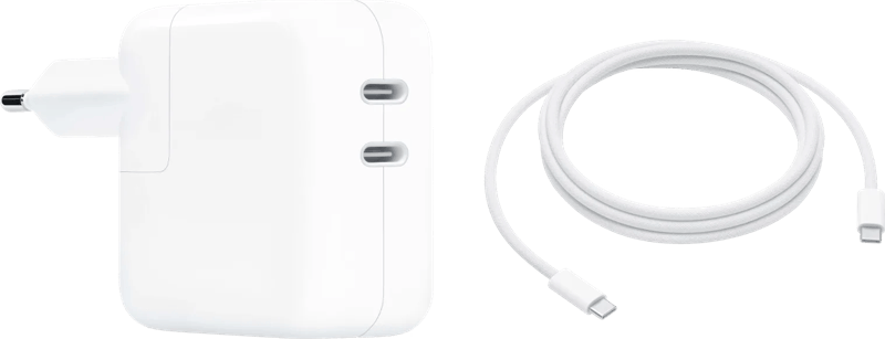 Apple 35W Power Adapter Met 2 Usb C Poorten + Apple usb C Oplaadkabel (2m)