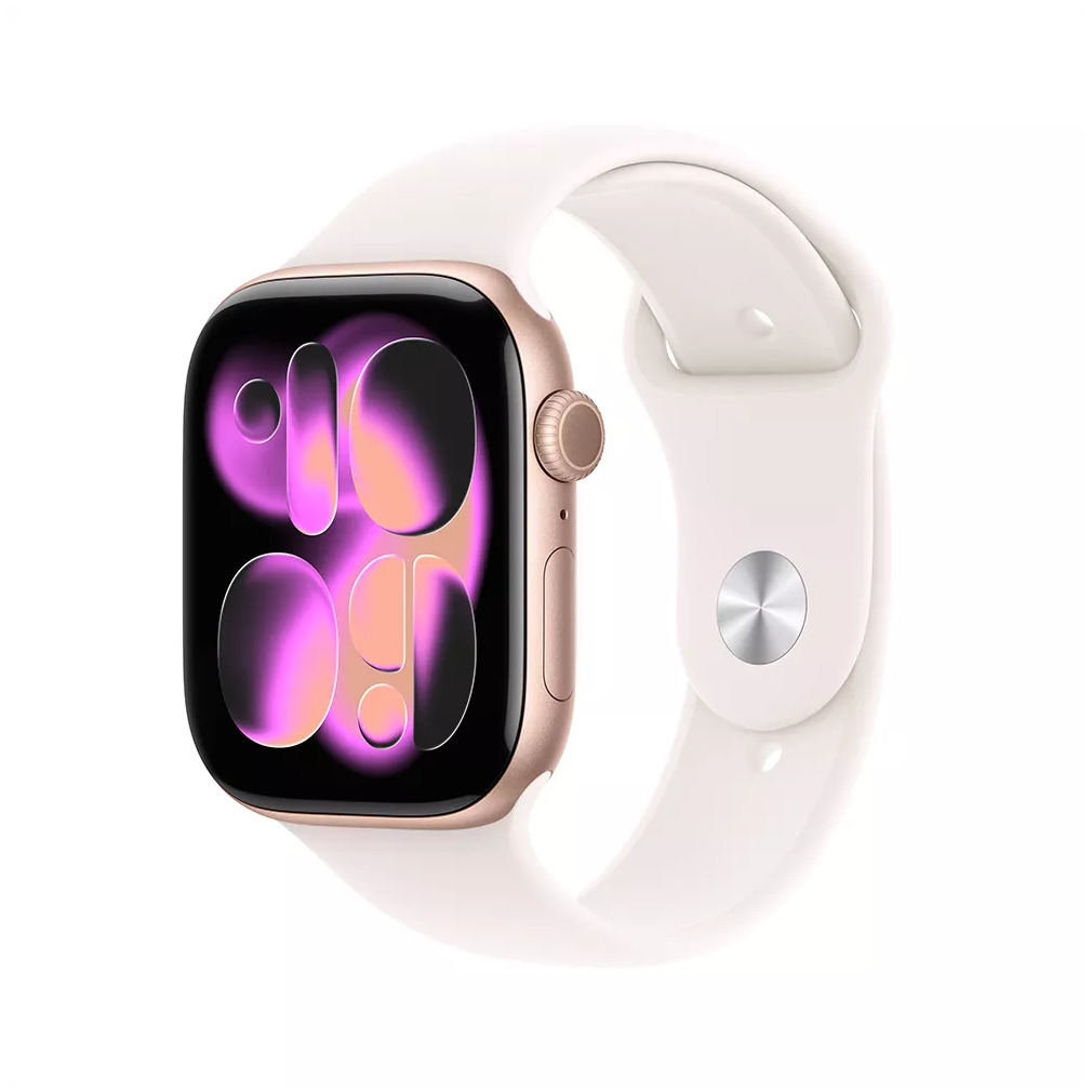 Apple Watch Series 11 GPS 46mm Rose Gold Aluminium Case met Light Blush Sport Band - M/L Smartwatch Roze | Apple