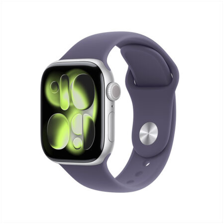 Apple Watch Series 11 GPS 46mm Silver Aluminium Case met Purple Fog Sport Band - S/M Smartwatch Zilver | Apple