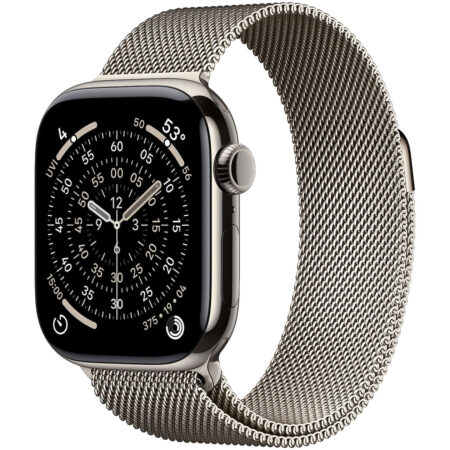 Apple Watch Series 11 GPS + Cellular 42mm Natural Titanium Case met Natural Milanese Loop Smartwatch Grijs | Apple