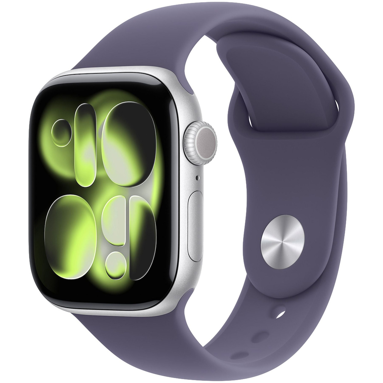 Apple Watch Series 11 GPS + Cellular 42mm Silver Aluminium Case met Purple Fog Sport Band - M/L Smartwatch Zilver | Apple