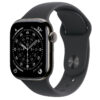 Apple Watch Series 11 GPS + Cellular 42mm Slate Titanium Case met Black Sport Band - M/L Smartwatch Grijs | Apple