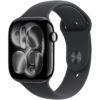 Apple Watch Series 11 GPS + Cellular 46mm Jet Black Aluminium Case met Black Sport Band - S/M Smartwatch Zwart | Apple
