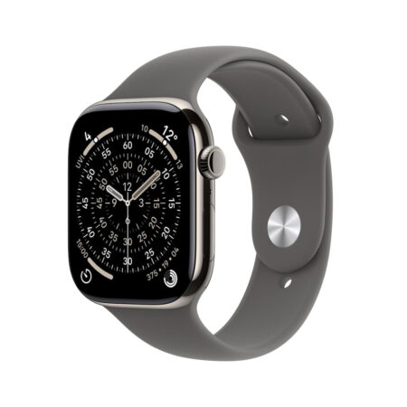 Apple Watch Series 11 GPS + Cellular 46mm Natural Titanium Case met Stone Grey Sport Band - S/M Smartwatch Grijs | Apple