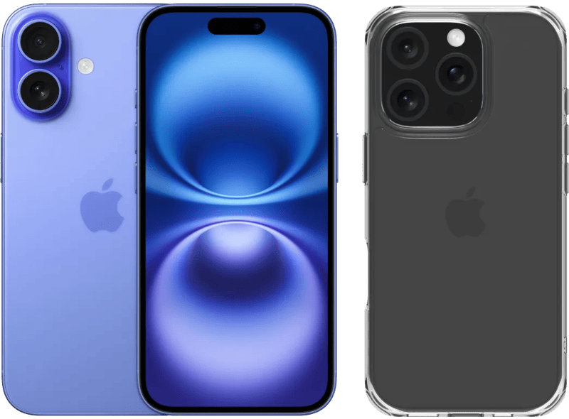 Apple iPhone 16 128GB Blauw + BlueBuilt Protective Back Cover Transparant