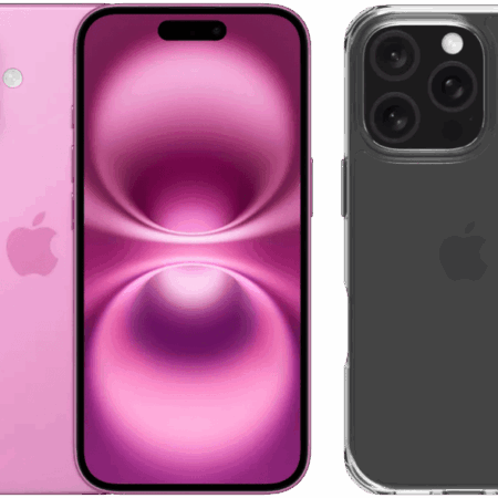 Apple iPhone 16 128GB Roze + BlueBuilt Protective Back Cover Transparant
