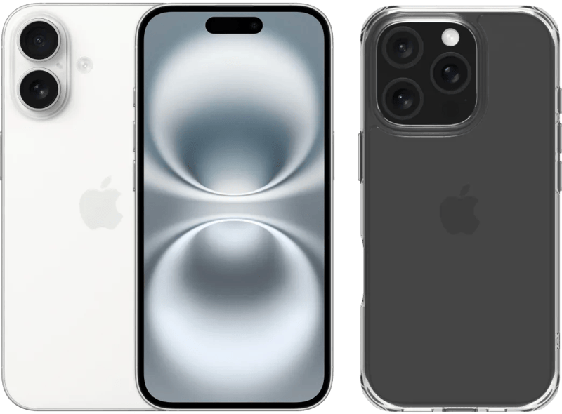 Apple iPhone 16 128GB Wit + BlueBuilt Protective Back Cover Transparant