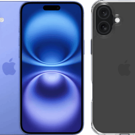 Apple iPhone 16 Plus 128GB Blauw + BlueBuilt Protective Back Cover Transparant
