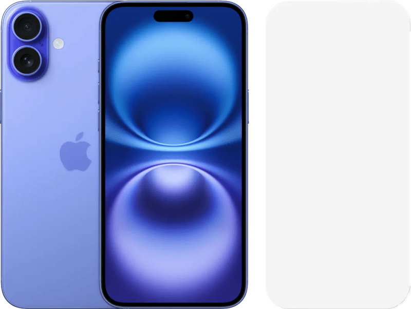 Apple iPhone 16 Plus 128GB Blauw + BlueBuilt Screenprotector Glas