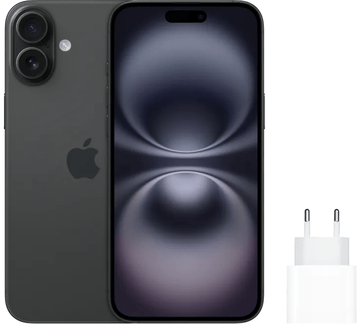 Apple iPhone 16 Plus 128GB Zwart + Apple Snellader