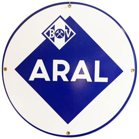 Aral Logo Rond Emaille Bord 30 cm | Fiftiesstore