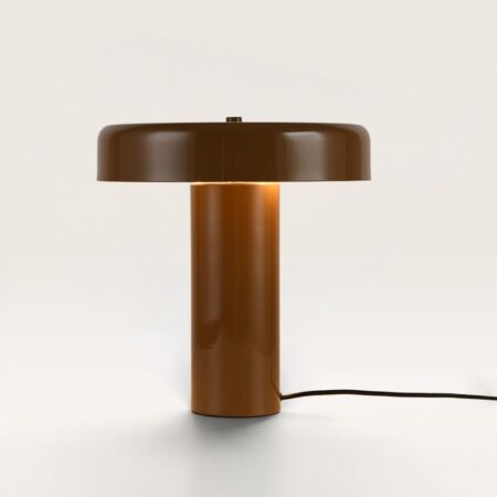 Arcene - Retro Tafellamp Bruin Metaal 30 cm - Dressoir lamp - Gecoat metaal - E14 fitting - Met aan/uit-schakelaar | LUSENZ
