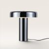 Arcene - Retro Tafellamp Chroom 30 cm - Dressoir lamp - Gecoat metaal - E14 fitting - Met aan/uit-schakelaar | LUSENZ