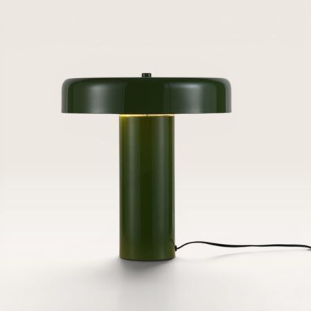 Arcene - Retro Tafellamp Groen Metaal 30 cm - Dressoir lamp - Gecoat metaal - E14 fitting - Met aan/uit-schakelaar | LUSENZ