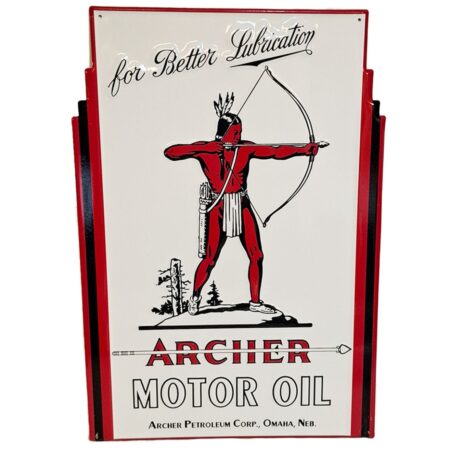 Archer Motor Oil Stalen Bord Met Relief - 50 x 35cm | Fiftiesstore