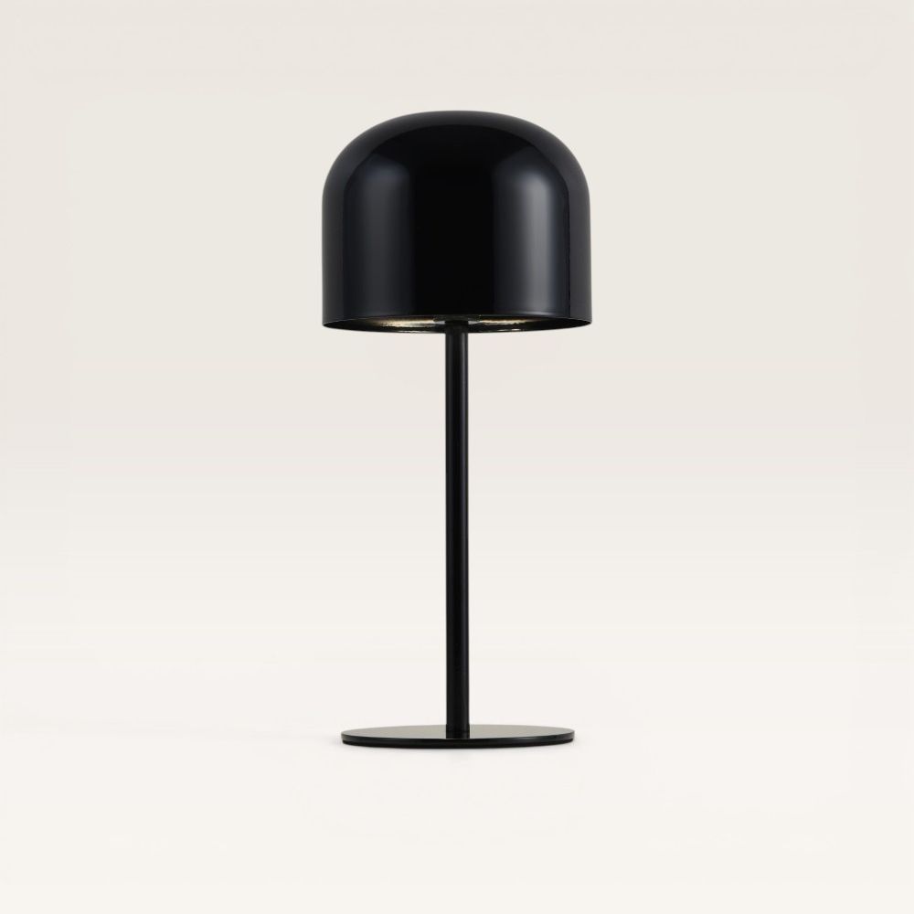 Arielleo M - Paddenstoel lamp oplaadbaar Zwart 30 cm - Draadloze tafellamp - Nachtkast lamp - Scandinavisch design - Dimbaar - USB-C - 3000K/4500K/6000K | LUSENZ