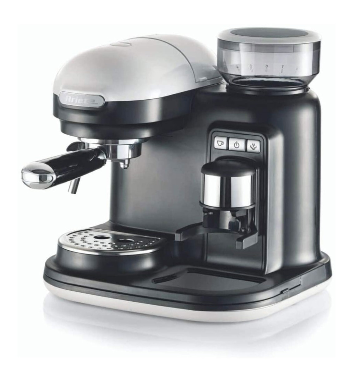 Ariete Moderna Espresso Machine - Met Geïntegreerde Koffiemolen Wit | 34% korting | Ariete by De'Longhi