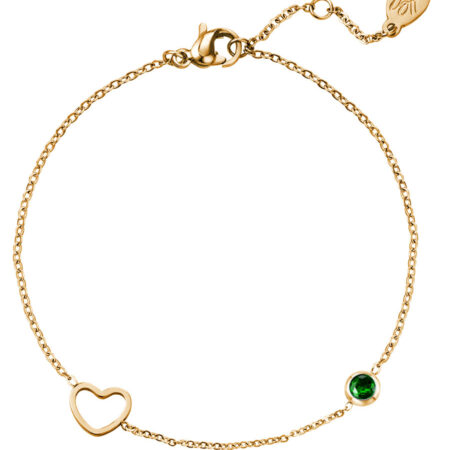 Armband Geboortesteen Mei goud | Fashionize
