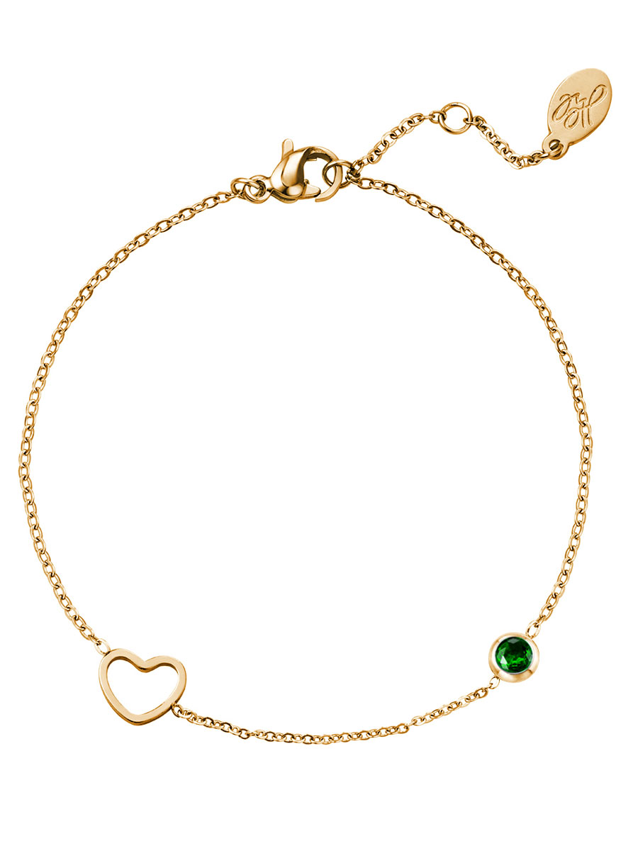 Armband Geboortesteen Mei goud | Fashionize
