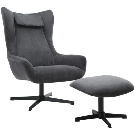Artistiq Draaifauteuil 'Mendy' Met hocker