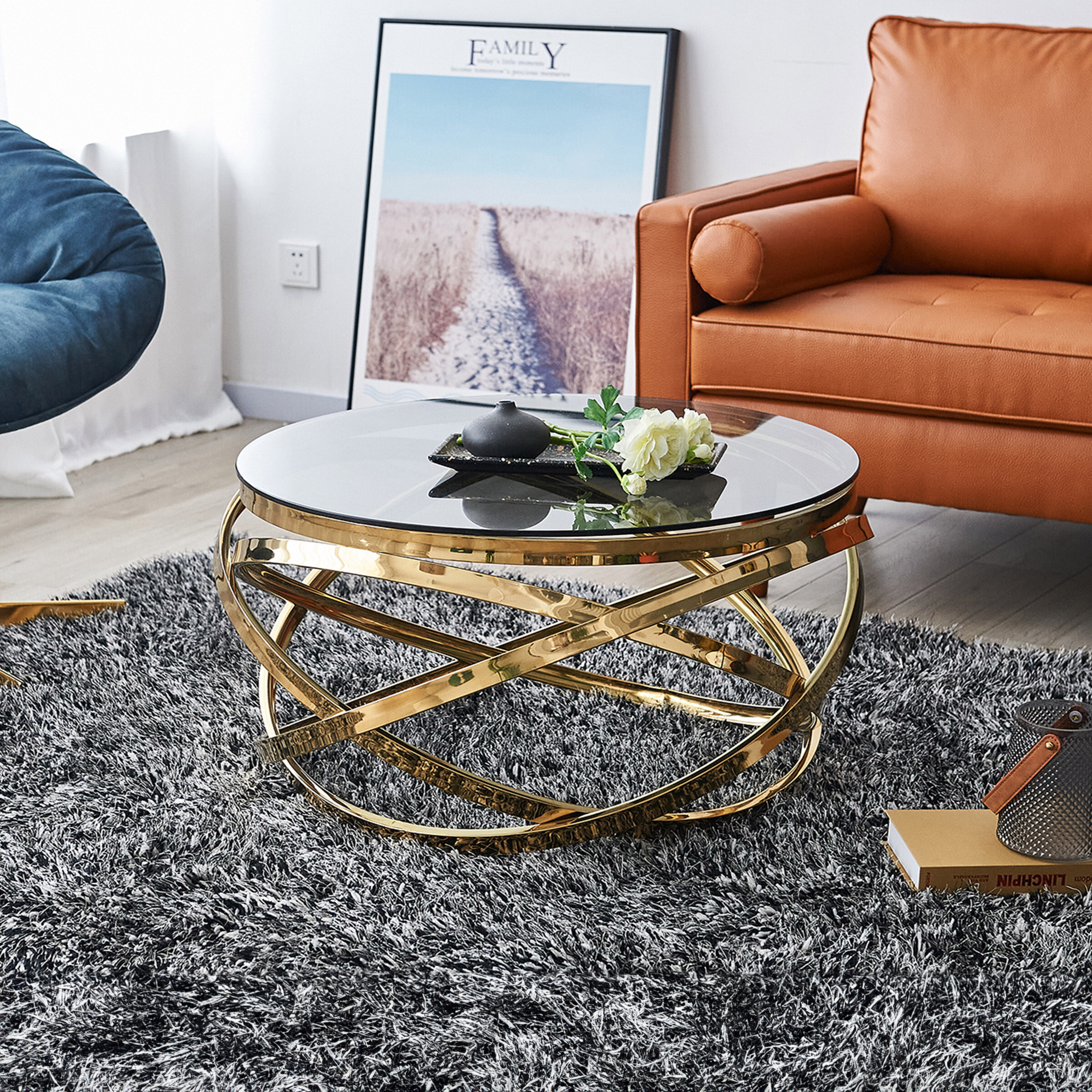 Artistiq Living Salontafel 'Mischa' 80cm smoke-glas