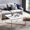 Artistiq Vierkante Salontafel 'Chloè' Wit Marmerlook | Artistiq Living