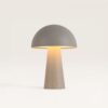 Arvento - Paddenstoel lamp oplaadbaar Beige 20 cm - Tafellamp horeca - Dimbaar - Retro design - USB-C - IP44 voor buiten - 3000K/4500K/6000K | LUSENZ
