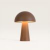 Arvento - Paddenstoel lamp oplaadbaar Bruin 20 cm - Tafellamp horeca - Dimbaar - Retro design - USB-C - IP44 voor buiten - 3000K/4500K/6000K | LUSENZ