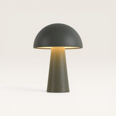 Arvento - Paddenstoel lamp oplaadbaar Groen 20 cm - Tafellamp horeca - Dimbaar - Retro design - USB-C - IP44 voor buiten - 3000K/4500K/6000K | LUSENZ