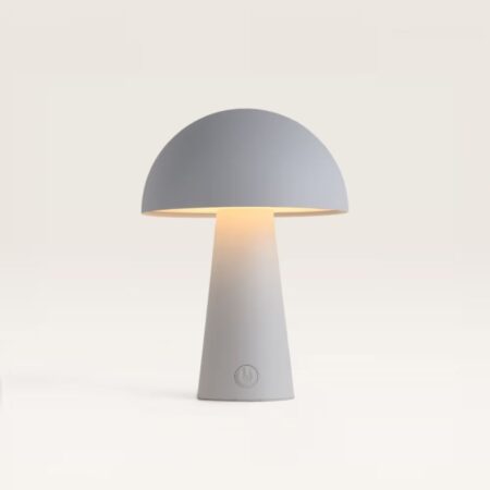 Arvento - Paddenstoel lamp oplaadbaar Wit 20 cm - Tafellamp horeca - Dimbaar - Retro design - USB-C - IP44 voor buiten - 3000K/4500K/6000K | LUSENZ