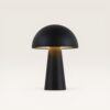 Arvento - Paddenstoel lamp oplaadbaar Zwart 20 cm - Tafellamp horeca - Dimbaar - Retro design - USB-C - IP44 voor buiten - 3000K/4500K/6000K | LUSENZ
