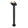 Aspen Dubbel LED sokkellamp - 60cm - 2x 4 Watt 345 lumen - Kantelbaar - IP65 Waterdicht - 2700K - Padverlichting - Zwart - Staande buitenlamp | HOFTRONIC