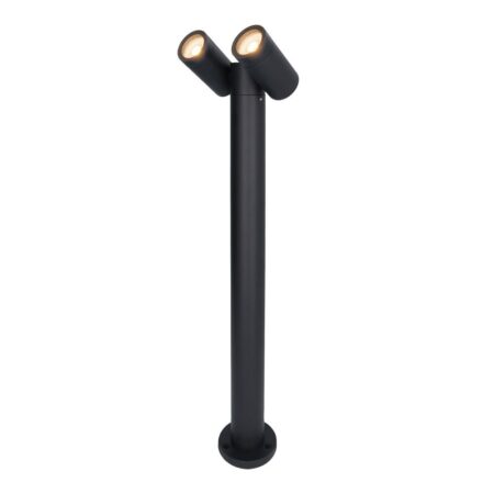 Aspen Dubbel LED sokkellamp - 60cm - 2x 4 Watt 345 lumen - Kantelbaar - IP65 Waterdicht - 2700K - Padverlichting - Zwart - Staande buitenlamp | HOFTRONIC