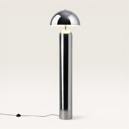 Asteri - Design Retro Staande lamp Chroom Metaal 150 cm - Woonkamer lamp - E27 fitting - Met voetschakelaar | LUSENZ
