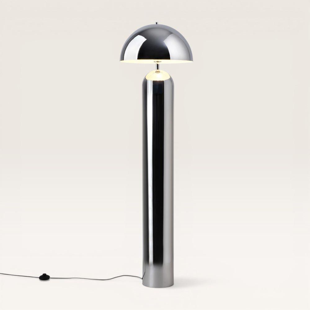 Asteri - Design Retro Staande lamp Chroom Metaal 150 cm - Woonkamer lamp - E27 fitting - Met voetschakelaar | LUSENZ