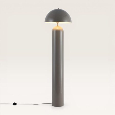 Asteri - Design Retro staande lamp Taupe Metaal 150 cm - Woonkamer lamp - E27 fitting - Met voetschakelaar | LUSENZ